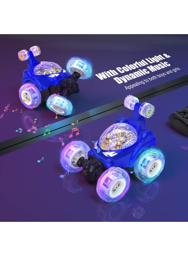 Kizeefun Remote Control Car, RC Stunt Car Invincible 360°Rolling Twister with Colorful Lights & Music Switch, Rechargeable Remote Control Car for Boys and Girls - Image 2