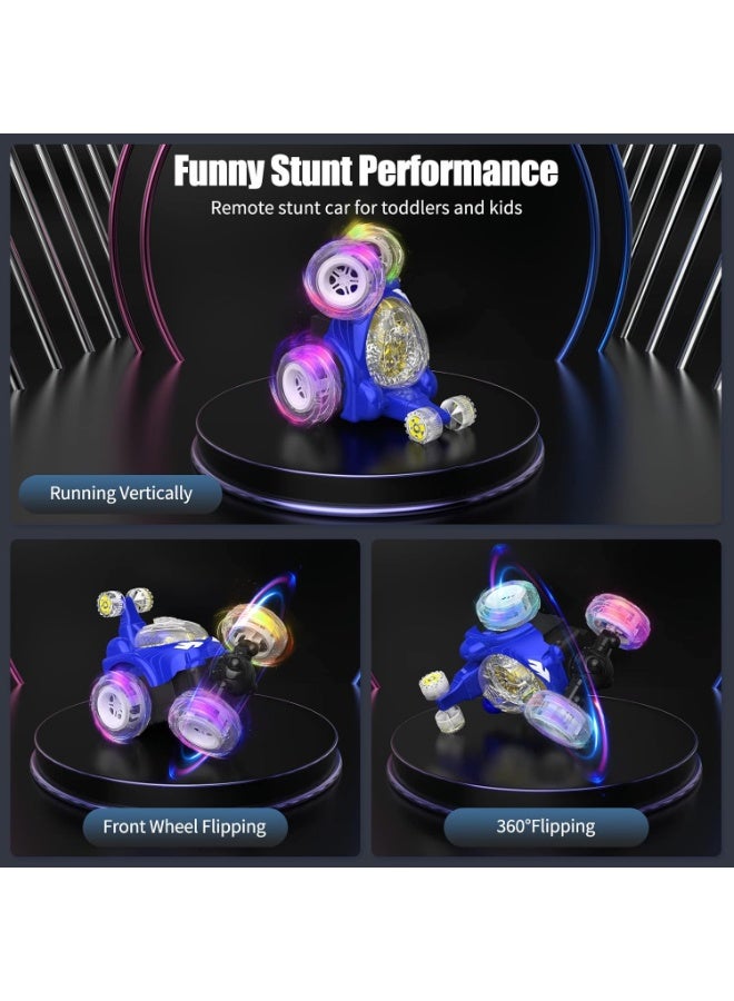 Kizeefun Remote Control Car, RC Stunt Car Invincible 360°Rolling Twister with Colorful Lights & Music Switch, Rechargeable Remote Control Car for Boys and Girls - Image 3