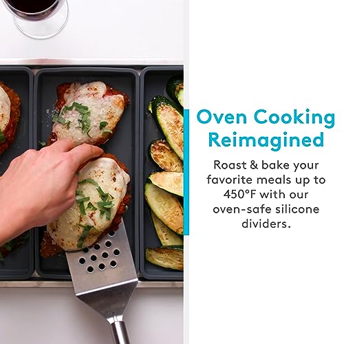 Prepd Cheat Sheets - Original Silicone Sheet Pan Dividers For Cooking & Meal Prep - Non Stick Silicone Tray Baking Set, Oven Safe & Freezer-Friendly - 4 Cheat Sheets Baking Trays - Image 4