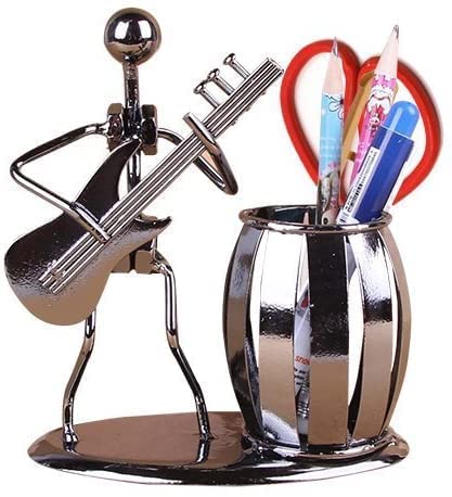 Armear Guitar Pencil Pen Holder, Decorative Metal Desk Pen Holder Cup with Rocker and Guitar Design, Desk Organizer Pencil Holder For Gifts, Kids, Students, Office Stationary - Image 3