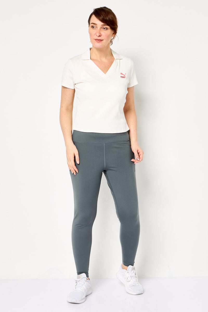 PUMA Women Slim Fit Short Sleeves Outdoor Polo,  Off White - Image 2