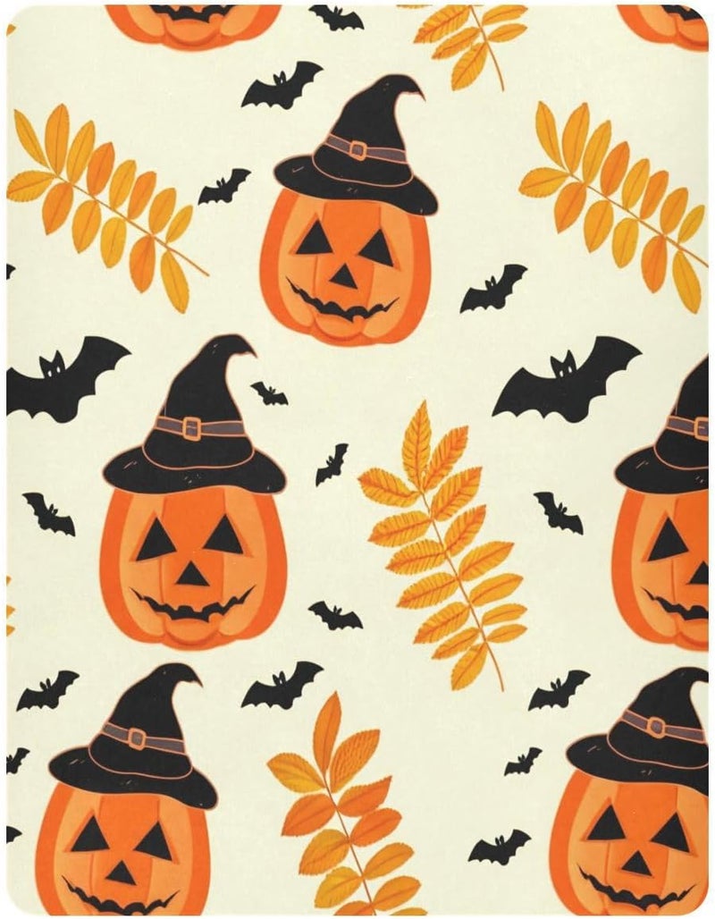 Halloween Hat Pumpkins Crib Sheets for Boys Girls Ultra Soft Breathable Baby Crib Sheet Fitted Crib Sheets for Standard Size Crib and Toddler Mattresses, 52 x 28 Inch - Image 2