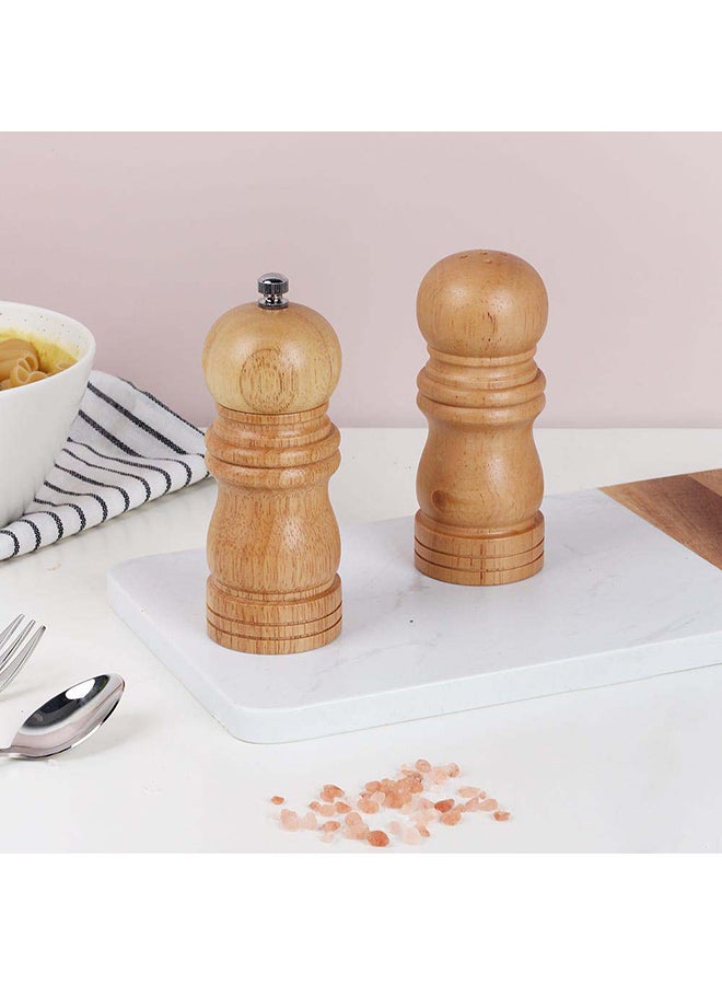 دانوب هوم مطاحن فلفل وعلب ملح لوريتا خشب مطاط طبيعي حبوب فلفل كاملة وملح للمطبخ للمنزل والمطاعم - Image 1