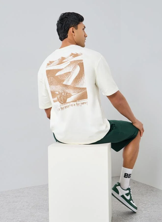 Styli Men Graphic Oversized T-Shirt and Shorts Co-Ords