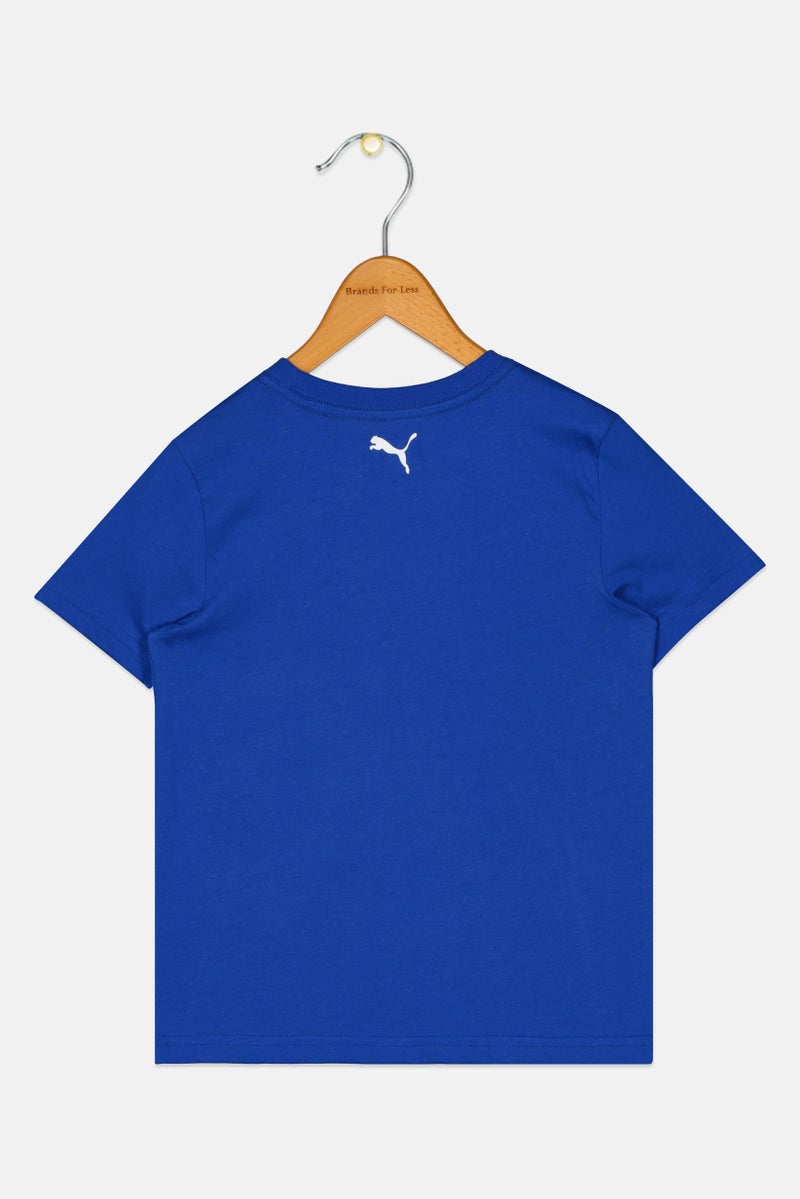 PUMA Kids Boy Graphic Print Short Sleeve Outdoor T-shirt, Blue - Image 3