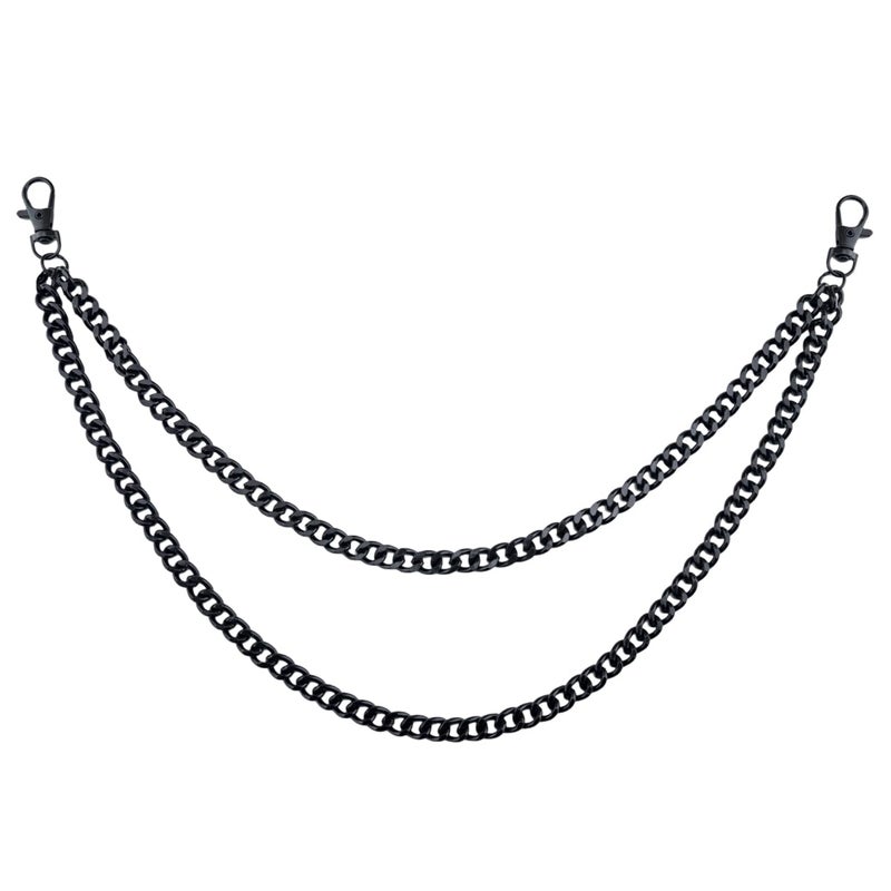 OEHEDOU Heavy Duty Pants Chain Bag Chain Wallet Chains For Men Purse Chain Hip Hop Pocket link Bag link Replacement Purse Accessories Purse Strap Cool Gifts For Men Belt links For Pants Black - Image 1