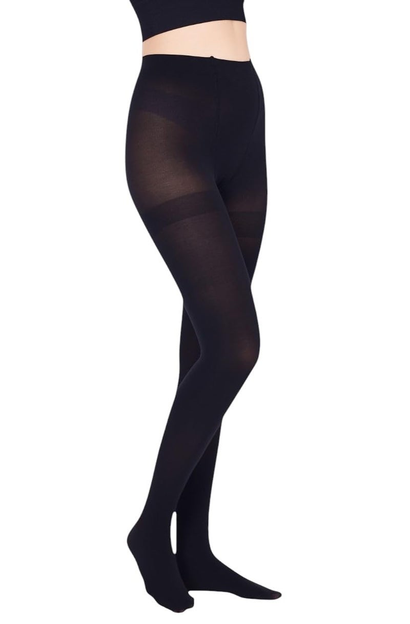 PLUMBURY Women's High Waist Stretchable Pantyhose Opaque Stockings Tights For Women, Black - Image 2