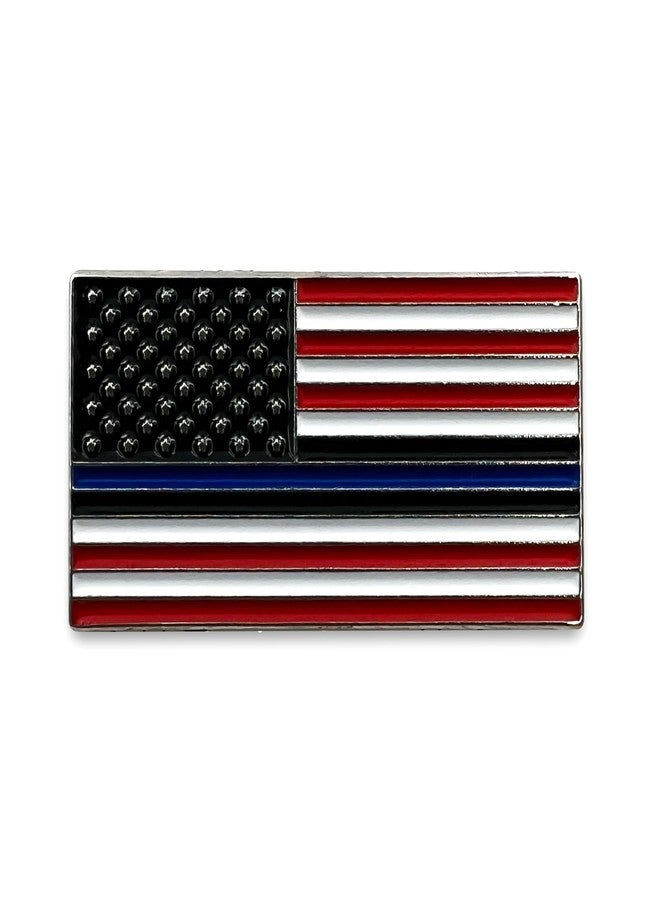 PinMaze دبوس علم أمريكي بخط أزرق رفيع - شعار "حياة رجال الشرطة مهمة" تكريماً لإنفاذ القانون، شارة حدودية للشرطة - Image 2