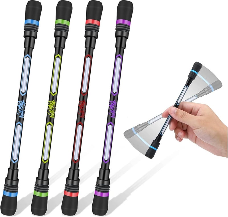DMG TECH Spinning Pen, 4Pcs Spinning Rotating Pen, Rolling Finger Rotating Pen, Fidget Pens, Anti Slip Coating Spinning Rotating Pen, Decompression Gel Pens, For Kids Adults - Image 1