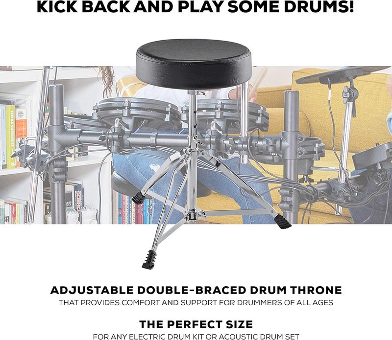 Alesis Drum Essentials Bundle – Complete Electric Drum Set Accessory Pack with Drum Throne and On-Ear Headphones - Image 3