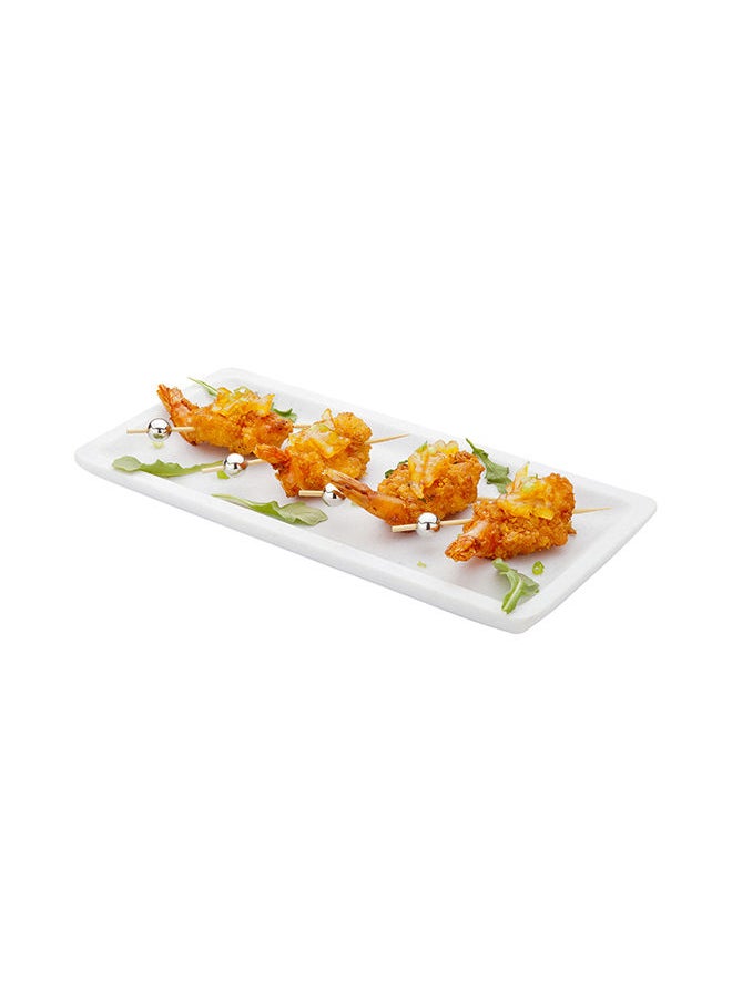 Restaurantware Restaurantware-9.8 Inch x 4.7 Inch Marble Serving Tray, 1 Veining Marble Food Tray - Scratch Resistant, Raised Edges, Italian Marble Marble Platter, Rectangular, For Snacks and Appetizers  - Image 2