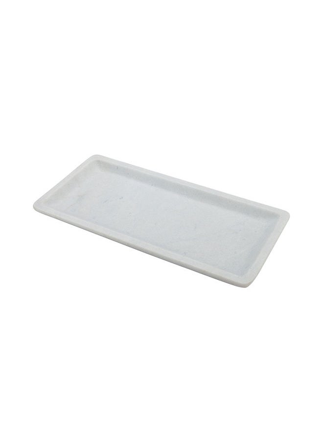 Restaurantware Restaurantware-9.8 Inch x 4.7 Inch Marble Serving Tray, 1 Veining Marble Food Tray - Scratch Resistant, Raised Edges, Italian Marble Marble Platter, Rectangular, For Snacks and Appetizers  - Image 1