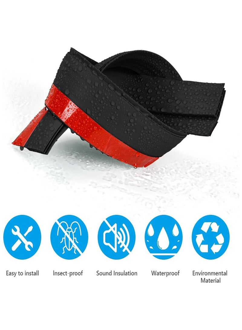 جود تول 2 عبوة مانع تسرب أسفل الباب اللاصق, ختم سفلي مطاطي عازل للصوت, واسعة وقوية, مناسب للأبواب الداخلية والخارجية، مقاوم للرياح والضوضاء، مقاوم للحشرات والقوارض - Image 5