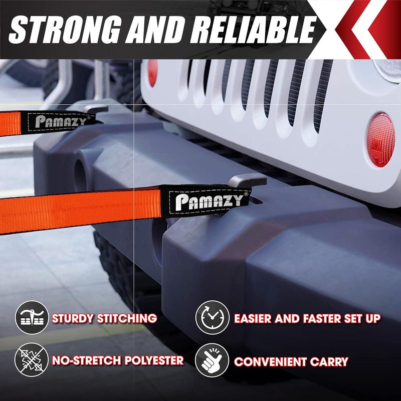 PAMAZY 2 Pack 2”x3FT Heavy Duty Lift Sling Straps - 18800 Pound Capacity Eye-Eye Nylon Straps - Image 4