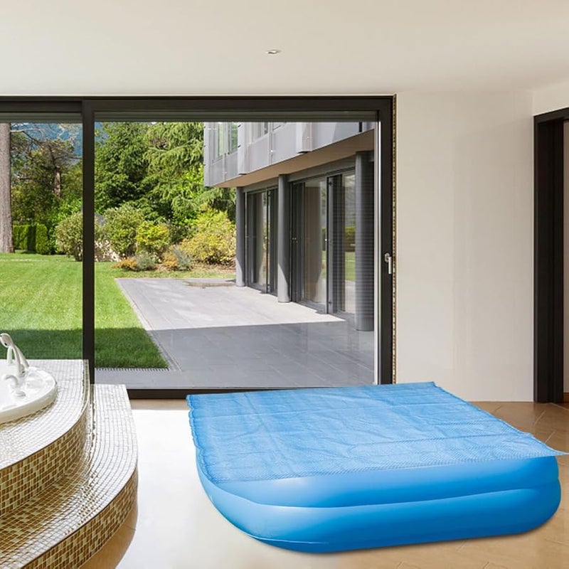 Blue Swimming Pool Cover Bubble Heat Preservation Film Dustproof Rainproof Protector - Image 3