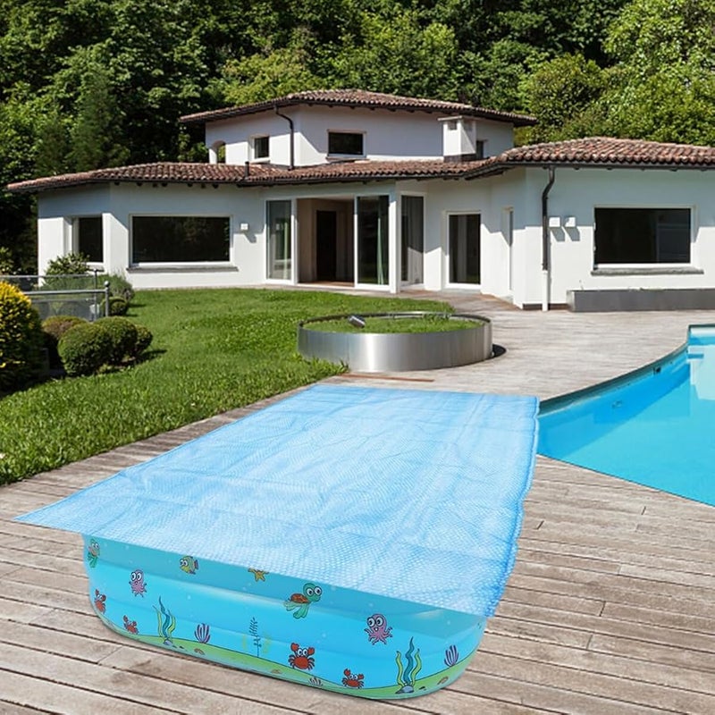 Blue Swimming Pool Cover Bubble Heat Preservation Film Dustproof Rainproof Protector - Image 5