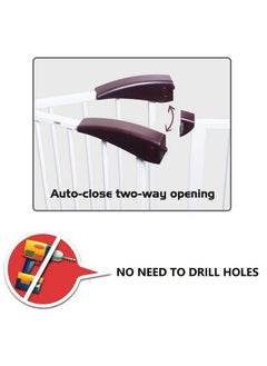 Safe-O-Kid Pure Metal Baby Safety Gate (75 85 Cm) Adjustable 2 Way Auto Close Barrier For Stairs Door And Hallways Dog;Pet Barrier Fence Brown  - Image 5