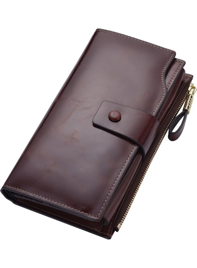 NIBEMINENT Antimagnetic Leather Purse Dark Coffe  - Image 2