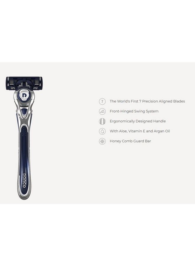 DORCO Pace7 7Blades Razor Handle + Cartridges 11 With Case - Image 3