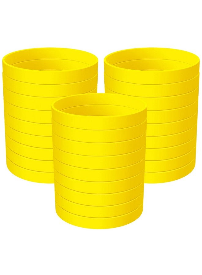 Morcheiong Blank Rubber Bracelets 100Pcs Yellow Silicone Wristbands For Men Women And Teens - Image 1