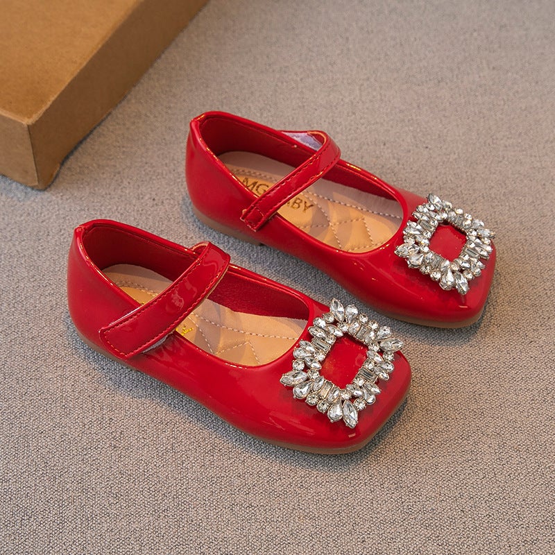 Girls'' Leather Shoes 2026 Spring and Autumn New Children''s Shoes Little Girl Princess Shoes Soft-Soled Loafers Baby Single Shoes Trendy - Image 1