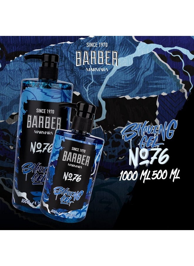 barber marmara Men'S Shaving Gel No. 76 Men'S Shaving Gel Transparent 1000 Ml Shaving Gel Men Precise Shaving Of Beard Contours Does Not Foam Cools The Skin With Pump Dispenser  - Image 2