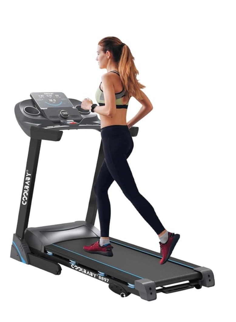 Cool Baby Style COOLBABY Folding Treadmill Manual Incline Running Machine with 12 Preset Program LCD Monitor Heart Rate Sensor Home Cardio Exercise Equipment - Image 1