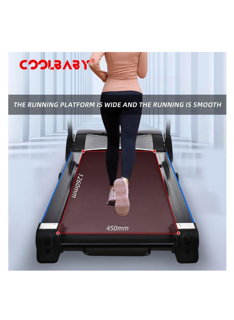 Cool Baby Style COOLBABY Folding Treadmill Manual Incline Running Machine with 12 Preset Program LCD Monitor Heart Rate Sensor Home Cardio Exercise Equipment - Image 2
