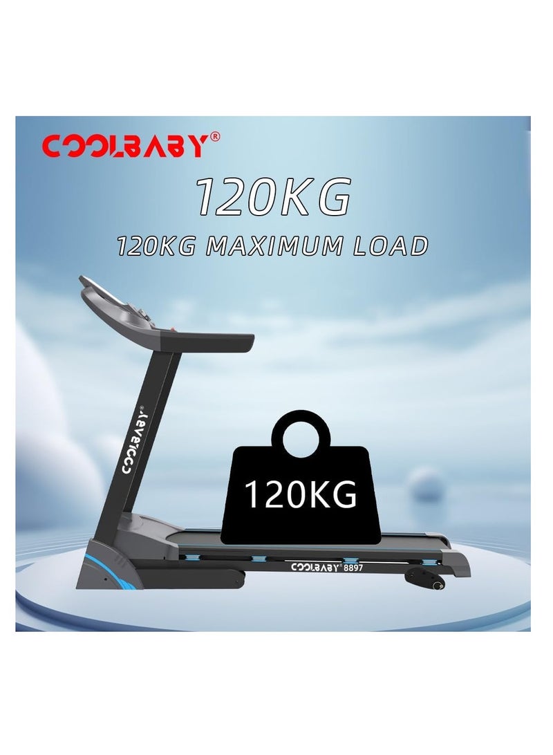 Cool Baby Style COOLBABY Folding Treadmill Manual Incline Running Machine with 12 Preset Program LCD Monitor Heart Rate Sensor Home Cardio Exercise Equipment - Image 3