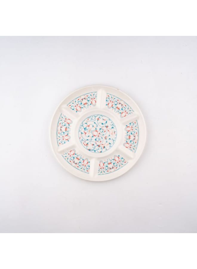 Zinnia Rosa By Zinnia  Porcelain Decorations Divided Serving Plate 30 Cm / 7 Compartments