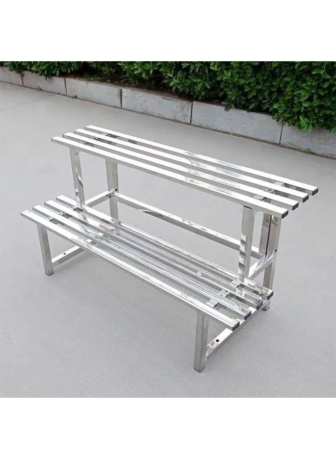 Rubik حامل نباتات، رف عرض زهور من الفولاذ المقاوم للصدأ لشرفة غرفة المعيشة أو الفناء المنزلي (طبقتين - 120x40x50 سم) - Image 1