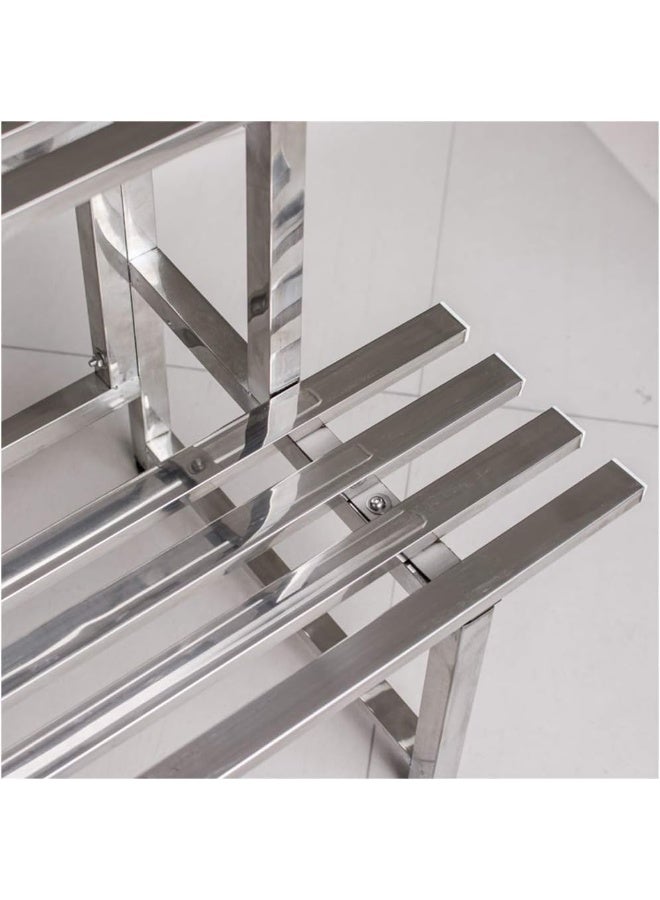 Rubik حامل نباتات، رف عرض زهور من الفولاذ المقاوم للصدأ لشرفة غرفة المعيشة أو الفناء المنزلي (طبقتين - 120x40x50 سم) - Image 3