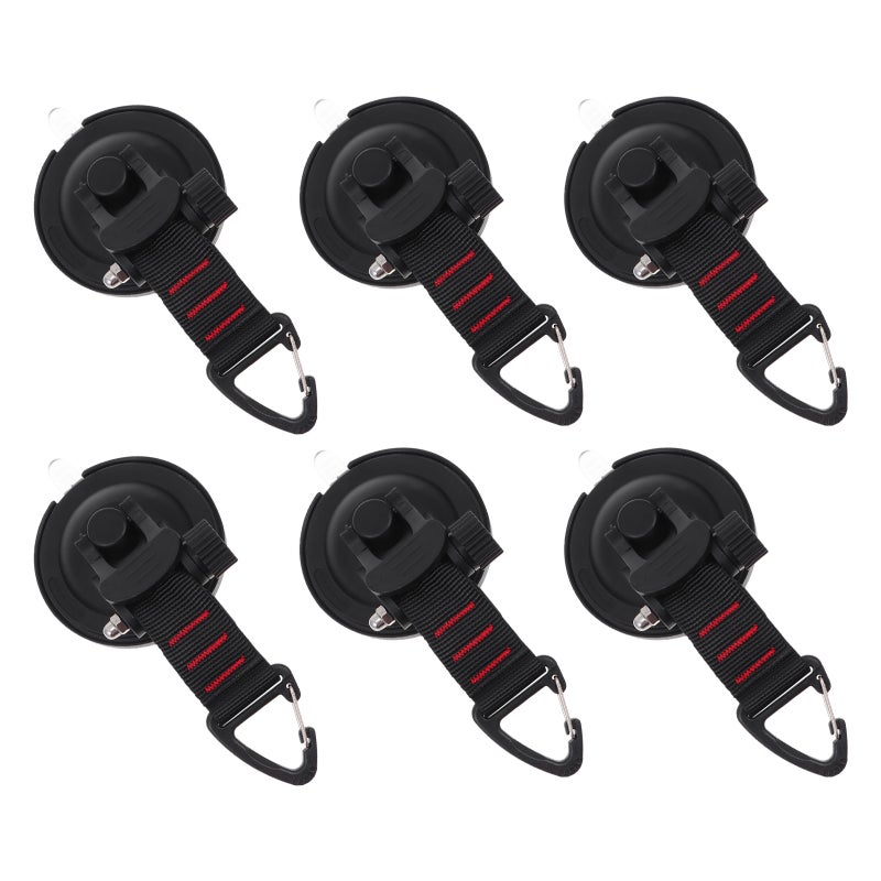 6pcs Heavy Duty Cups With Rotating Hooks Strong Anchor For Car Awning Rv Boat Window Camping Tarp Tie Down - Image 1