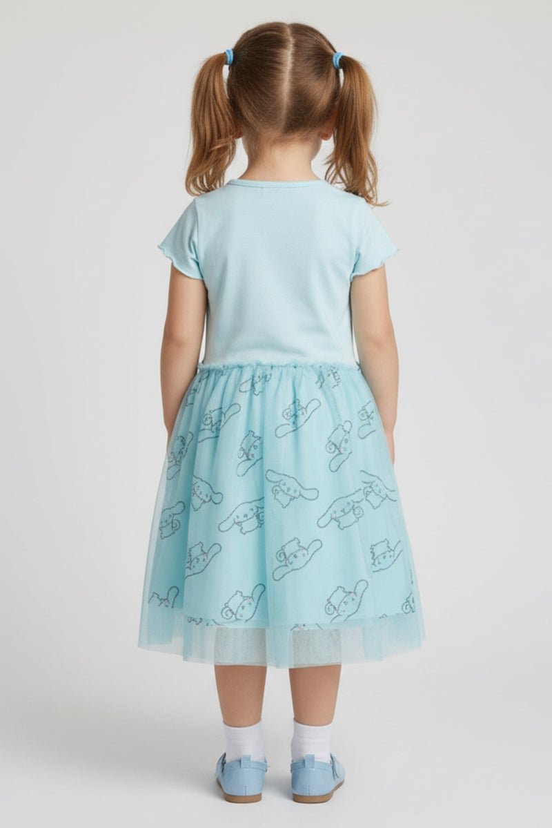 Cinnamoroll فستان مطبوع للأطفال البنات، تركواز - Image 2