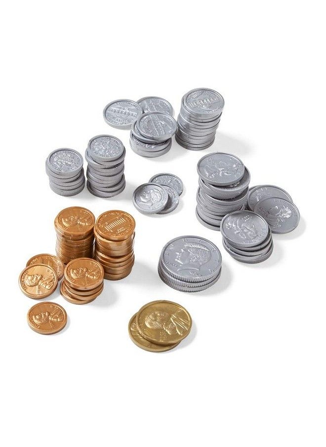 hand2mind - Fake Money Coin Assorted Set Detailed Fake Coins Prop Money Toy Money Play Money For Kids Realistic Money Pretend Money For Kids Learning Play Money Set Plastic Coins (Set Of 96) - Image 1