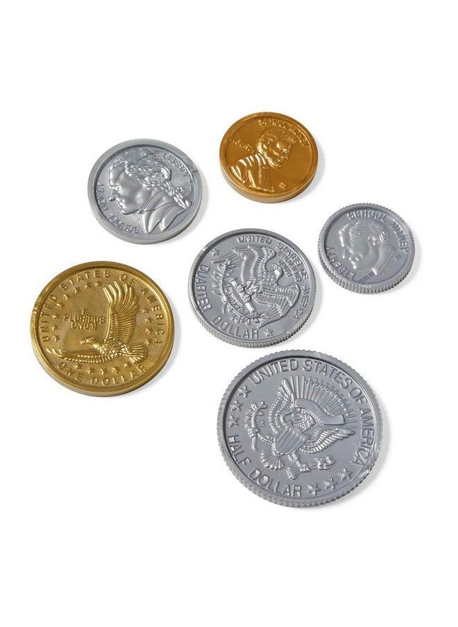 hand2mind - Fake Money Coin Assorted Set Detailed Fake Coins Prop Money Toy Money Play Money For Kids Realistic Money Pretend Money For Kids Learning Play Money Set Plastic Coins (Set Of 96) - Image 1