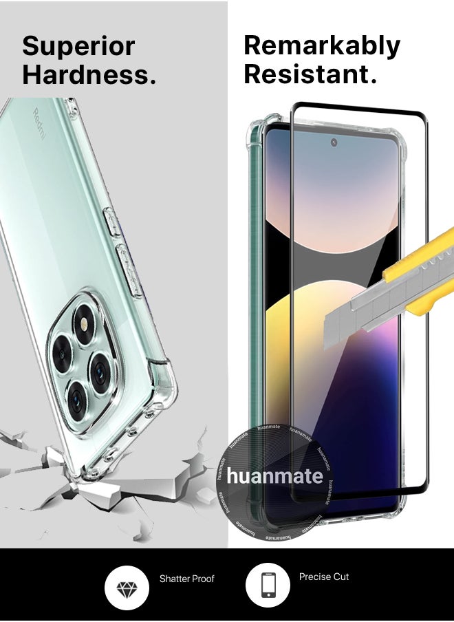 2 in 1 Xiaomi Redmi Note 14 Pro 5G Protection Pack - Ultra Clear Shockproof Case & Edge-to-Edge Screen Protector, 360 Degree Protection, Back Cover & Screen Protector for Xiaomi Redmi Note 14 Pro 5G
