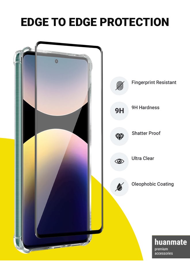 2 in 1 Xiaomi Redmi Note 14 Pro 5G Protection Pack - Ultra Clear Shockproof Case & Edge-to-Edge Screen Protector, 360 Degree Protection, Back Cover & Screen Protector for Xiaomi Redmi Note 14 Pro 5G