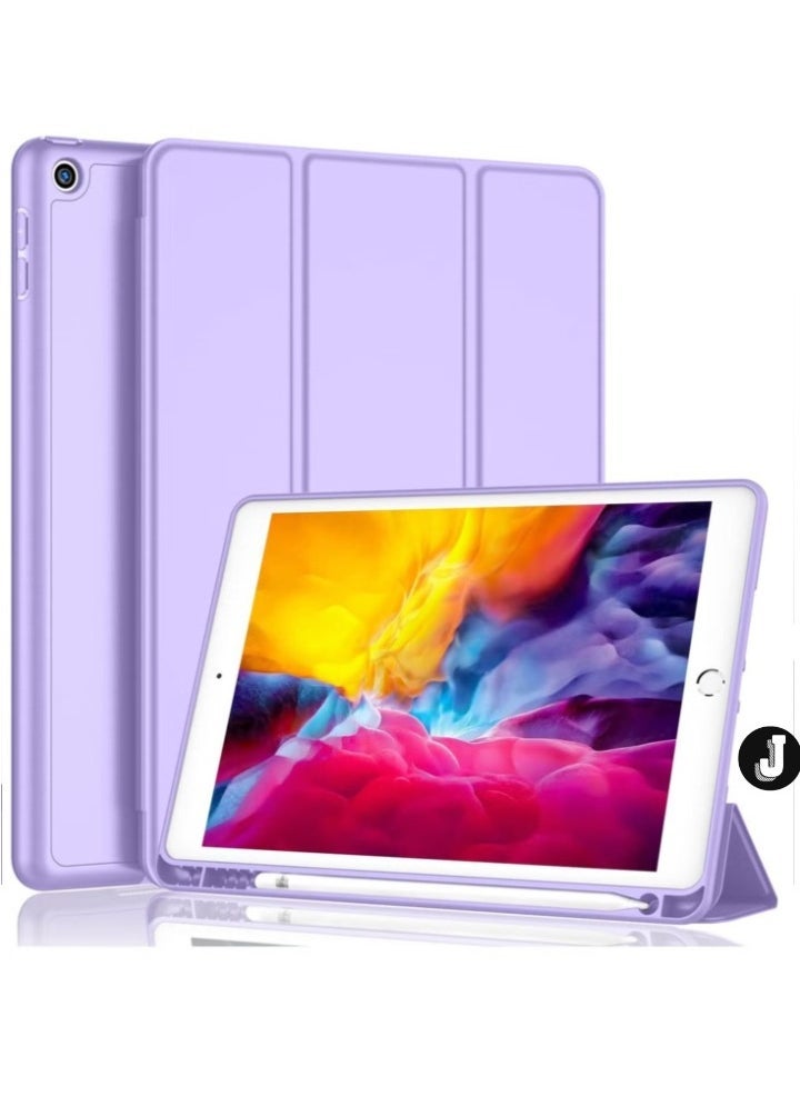 JAJEEK "iPad 9.7 Case (2018/2017, 6th/5th Gen) Smart Cover with Pencil Holder – Soft Silicone Back, Full Body Protection, Auto Wake/Sleep, Purple" - Image 1
