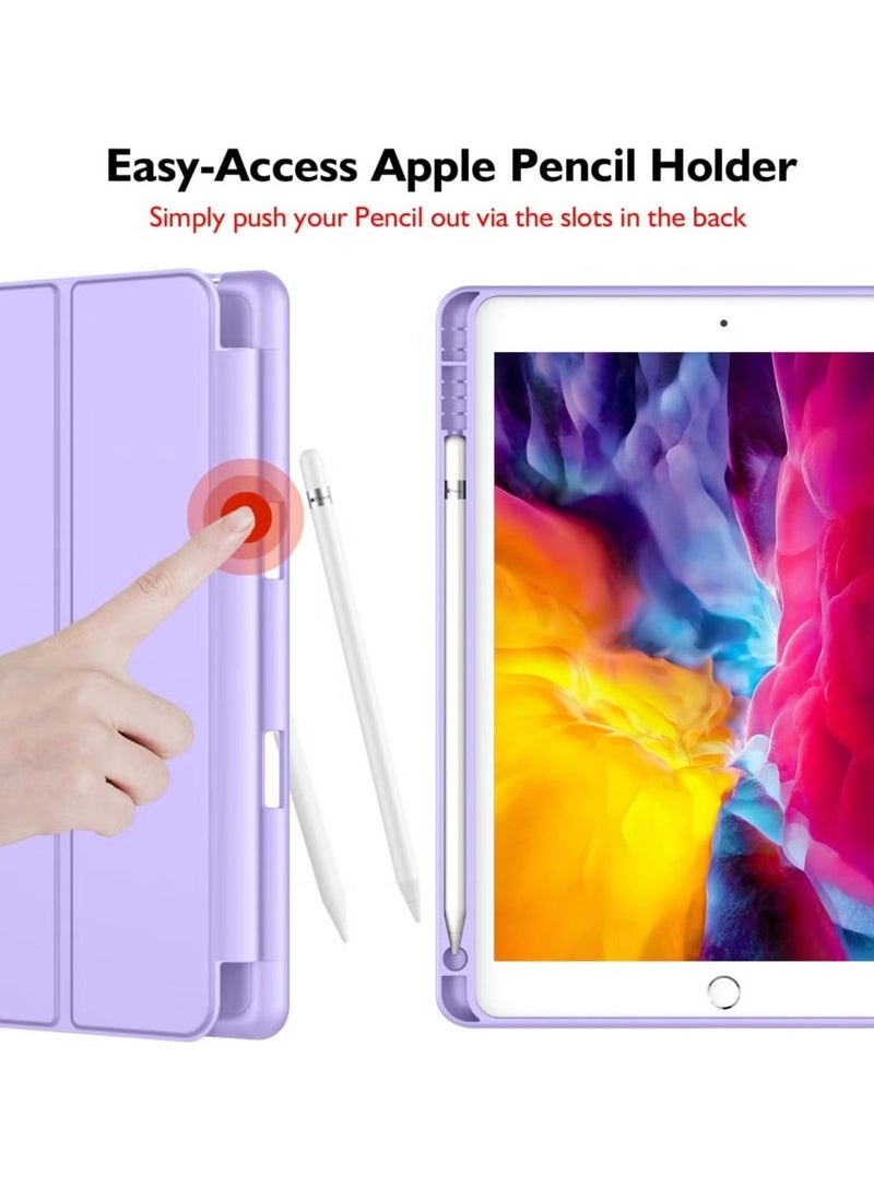 JAJEEK "iPad 9.7 Case (2018/2017, 6th/5th Gen) Smart Cover with Pencil Holder – Soft Silicone Back, Full Body Protection, Auto Wake/Sleep, Purple" - Image 2
