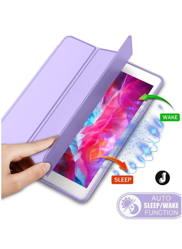 JAJEEK "iPad 9.7 Case (2018/2017, 6th/5th Gen) Smart Cover with Pencil Holder – Soft Silicone Back, Full Body Protection, Auto Wake/Sleep, Purple" - Image 4