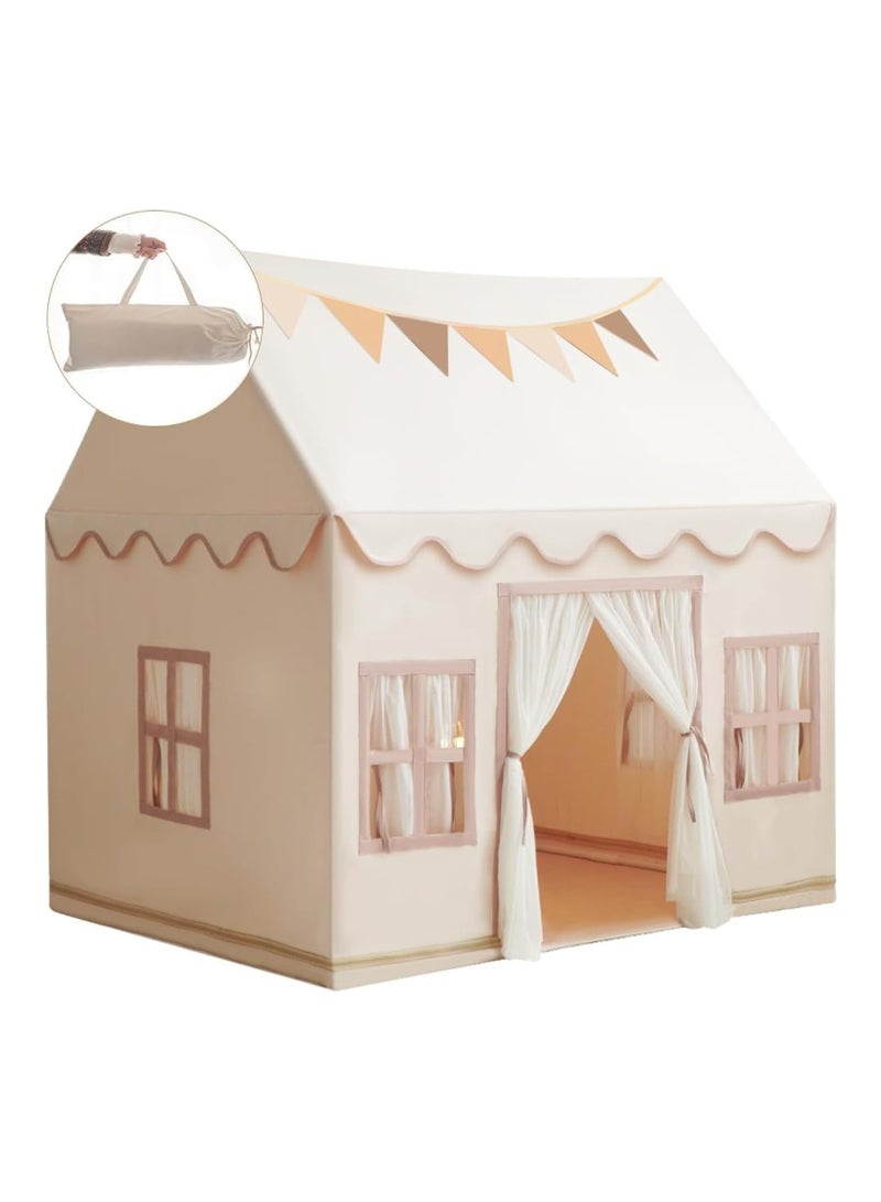 BLOOMING TIME Kids Castle Tent With Mat And Lights – Indoor Outdoor Playhouse - Image 1
