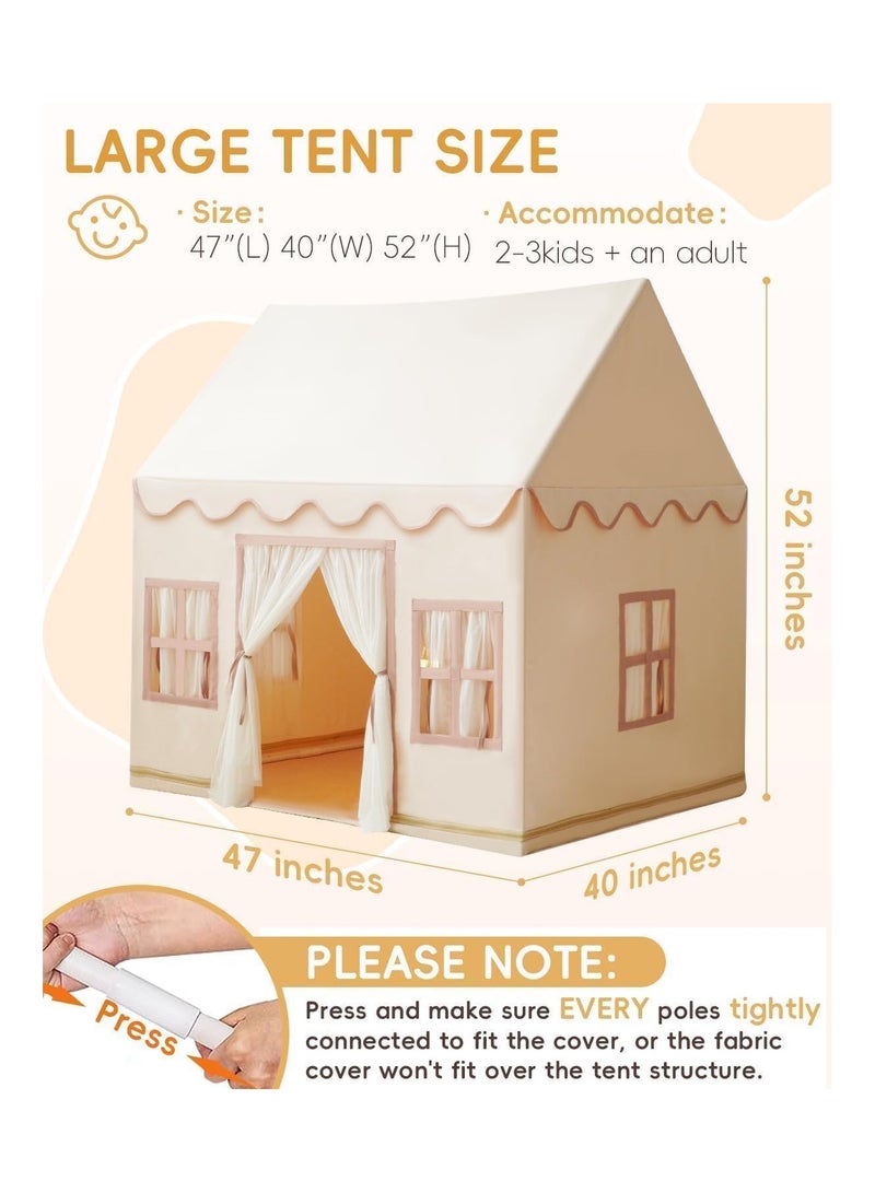 BLOOMING TIME Kids Castle Tent With Mat And Lights – Indoor Outdoor Playhouse - Image 2