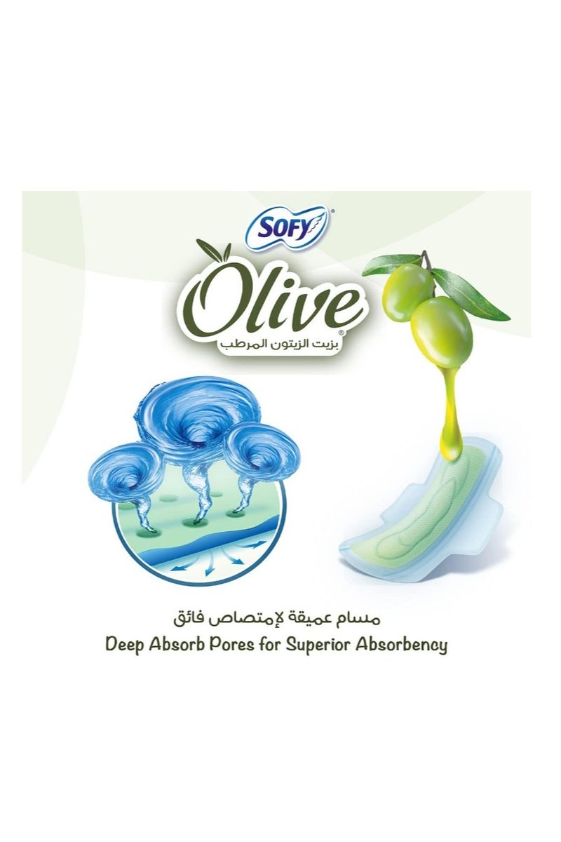 SOFY Olive Sanitary Pads With Wings, Slim, Large 29 cm, Pack of 56 Pads - Image 3