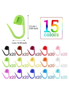 Y&D Colored Knit Markers 300 Pcs Stitch Needle Clip Crochet Pins Bulk Clip Counter with Clear Storage Case for DIY Handicraft Place Buckle Marker  - Image 3
