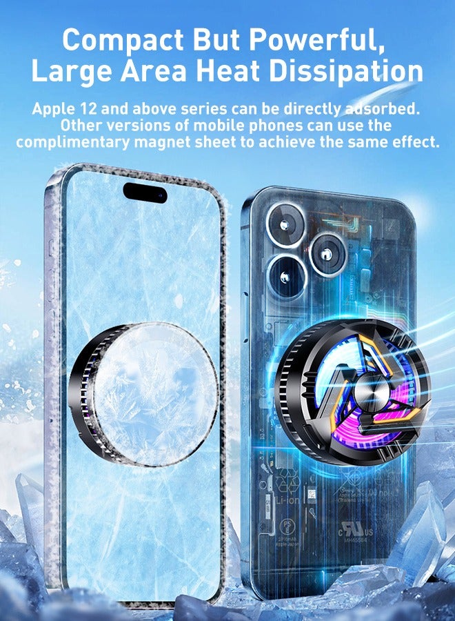 Loquat Magnetic Phone Cooler, ipad Phone Cooling Fan with Semi-Conductor Cooling Chip, Universal Phone Fan Cellphone Radiator for Tiktok Live Streaming, Outdoor Vlog, Mobile Gaming.  - Image 2
