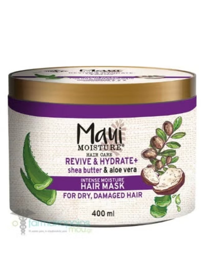 Maui Moisture Revive & Hydrate+ Shea Butter & Aloe Vera Intense Moisture Hair Mask For Dry , Damaged Hair 400 ml