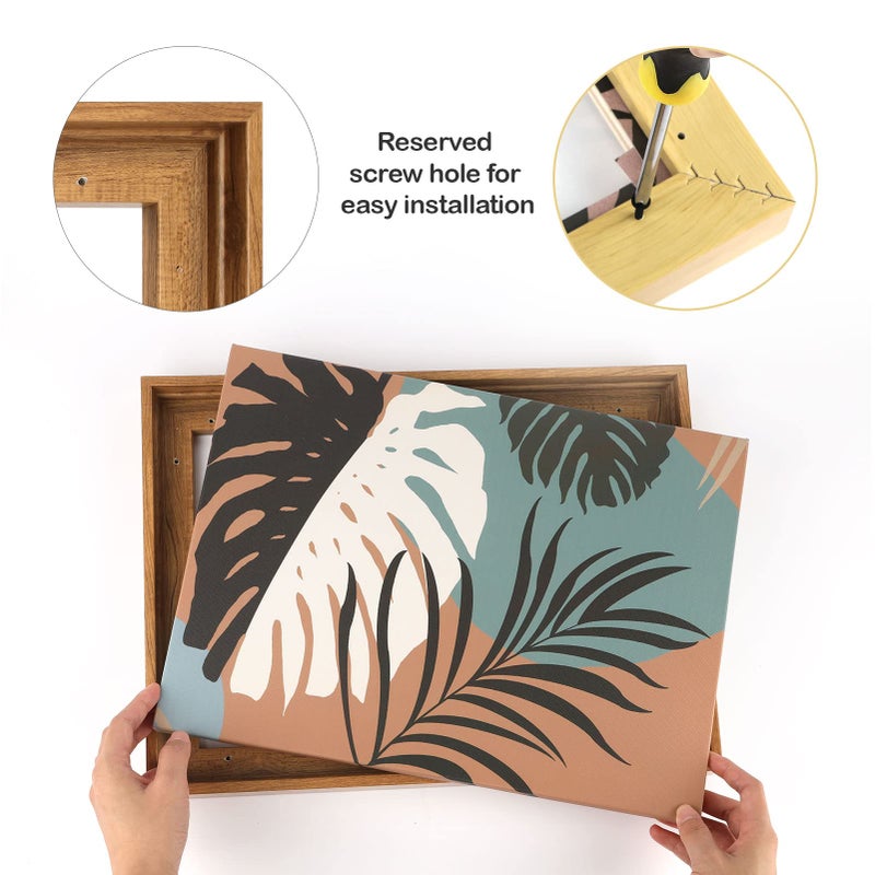 FOLKOR Floating Frame for 8x10 Inch Canvas Painting 0.6-0.8  Deep  2 Pack Floater Frame for Canvas Prints  Art frame for Wall Prints Diamond Painting Paint by Numbers (Dark Brown) - Image 4