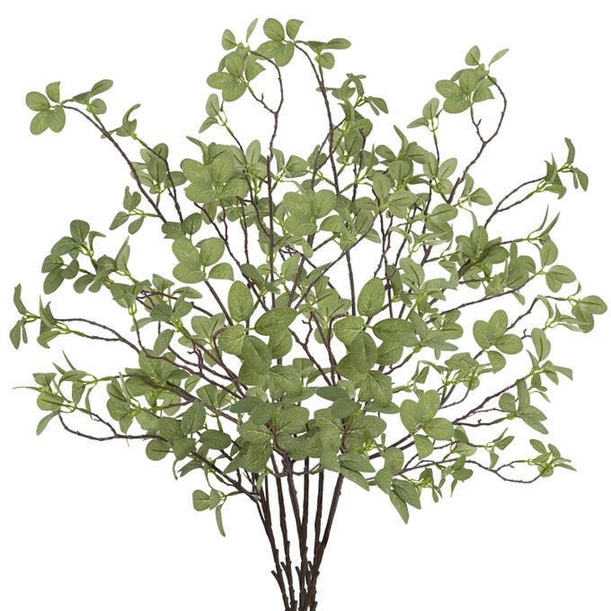 6 pcs Artificial Greenery Stems 413 Tall Fake Plants Branches Faux Greenery Ficus Twig Leaf for Home Garden Shop Office Desk Decoration