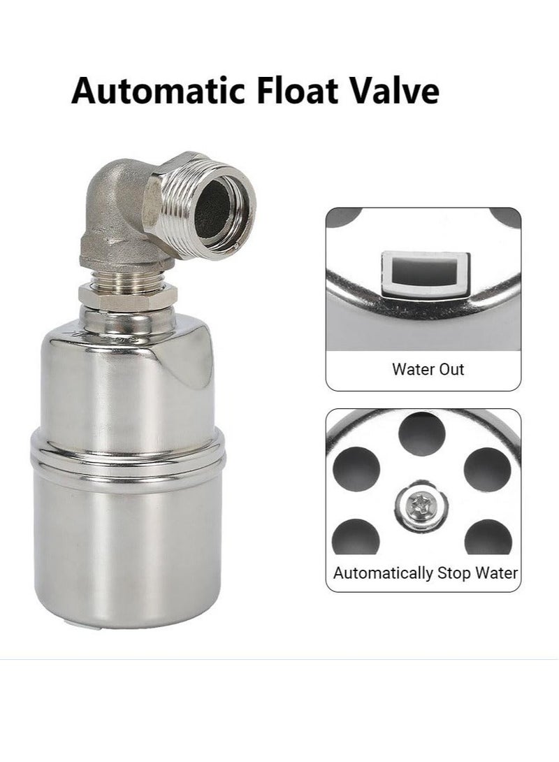 1/2" Water Float Valve, 304 Stainless Steel Fully Automatic Water Level Control Float Valve, Auto Shut Off Ball Mini Float Valve, Suirtable for Water Tank, Water Towers - Image 4